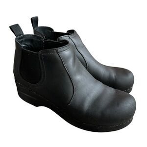 Dansko Frankie Black Oiled Boot Clogs